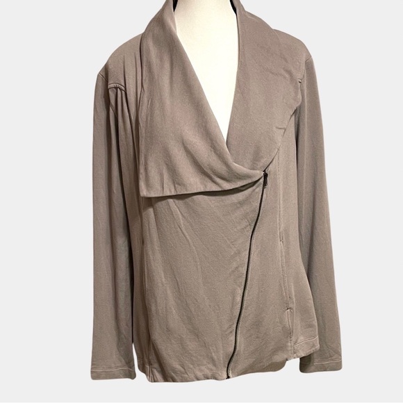 H by Bordeaux Asymmetrical Moto Fleece Knit Jacket Size M - Picture 2 of 8